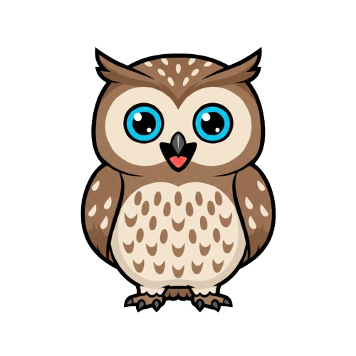 grinning face and owl