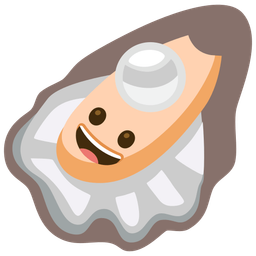 grinning face and oyster