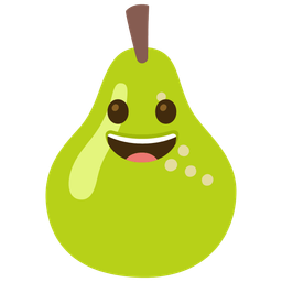 grinning face and pear