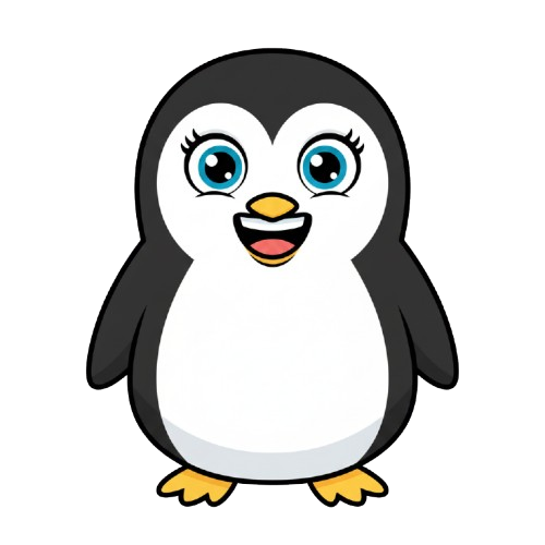 grinning face and penguin