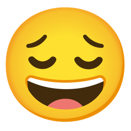 grinning face and pensive face