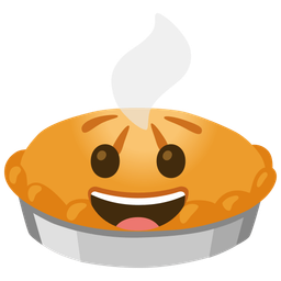 grinning face and pie