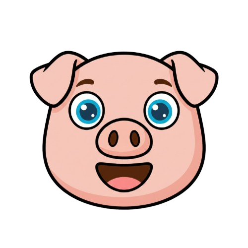 grinning face and pig face