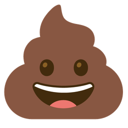 grinning face and pile of poo