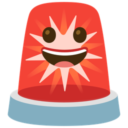 grinning face and police car light