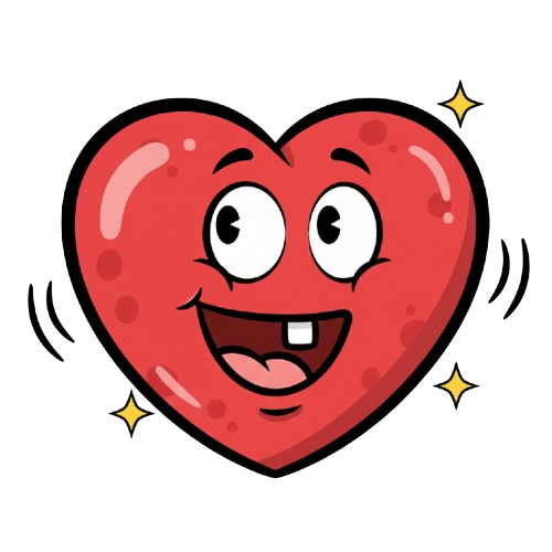 grinning face and red heart