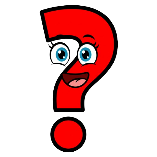 grinning face and red question mark