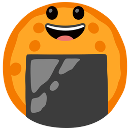 grinning face and rice cracker