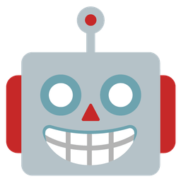 grinning face and robot