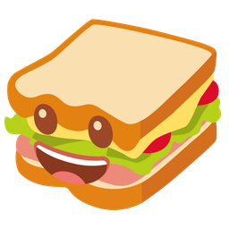 grinning face and sandwich