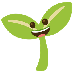 grinning face and seedling