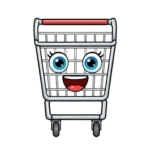 grinning face and shopping cart
