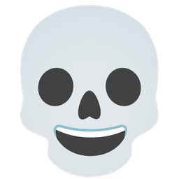 grinning face and skull