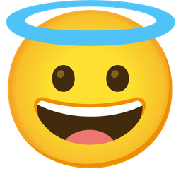 Grinning face and Smiling face with halo