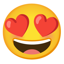 Grinning face and Smiling face with heart-eyes
