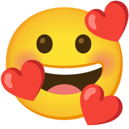 Grinning face and Smiling face with hearts