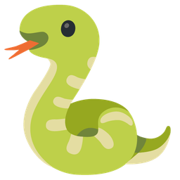 grinning face and snake