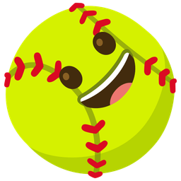 grinning face and softball