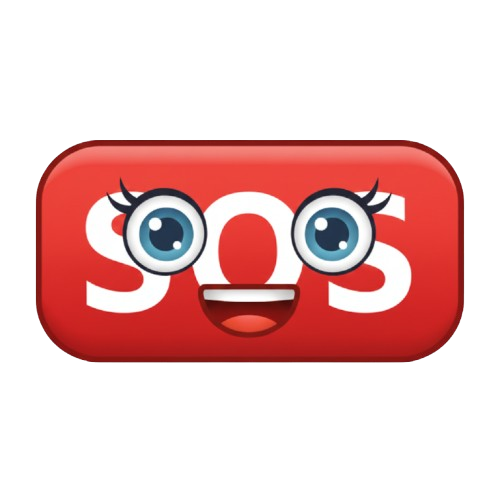 grinning face and SOS button