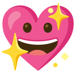grinning face and sparkling heart