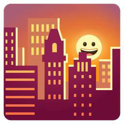 grinning face and sunset