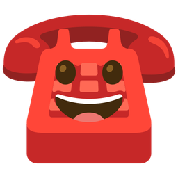 grinning face and telephone