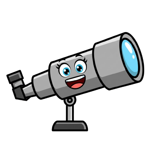 grinning face and telescope
