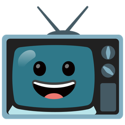 grinning face and television