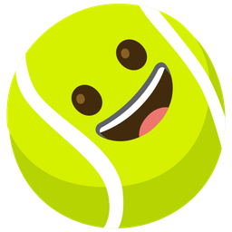 grinning face and tennis