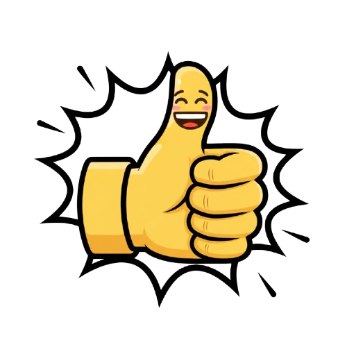 grinning face and thumbs up