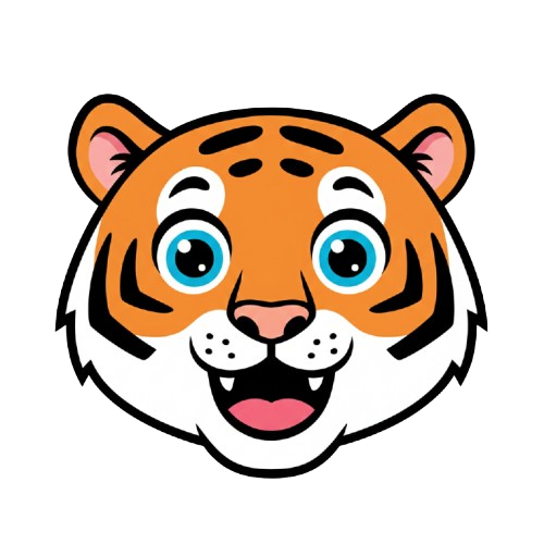 grinning face and tiger face