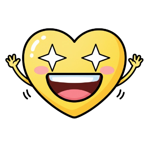 grinning face and yellow heart