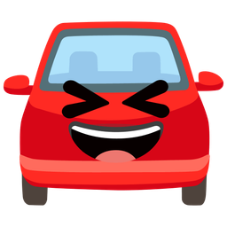grinning squinting face and automobile