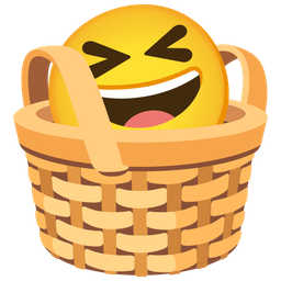 grinning squinting face and basket