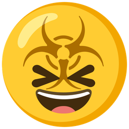 grinning squinting face and biohazard