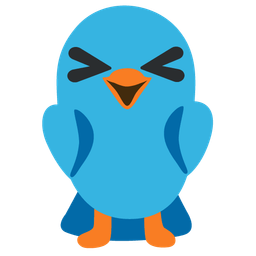 grinning squinting face and bird