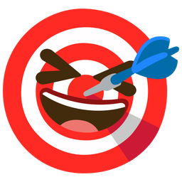 grinning squinting face and bullseye