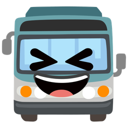 grinning squinting face and bus