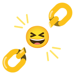 grinning squinting face and chains