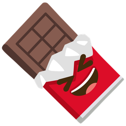grinning squinting face and chocolate bar