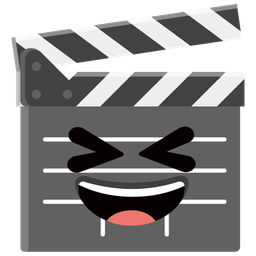 grinning squinting face and clapper board
