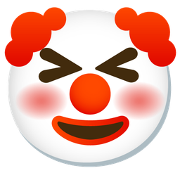 grinning squinting face and clown face