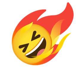 grinning squinting face and comet