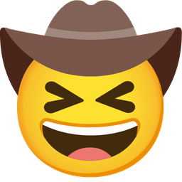grinning squinting face and cowboy hat face