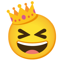 grinning squinting face and crown