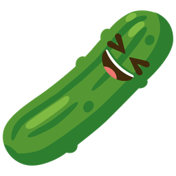 grinning squinting face and cucumber