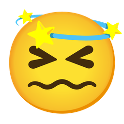 grinning squinting face and dizzy