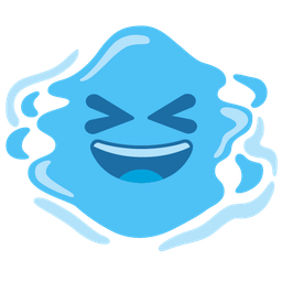 grinning squinting face and droplet