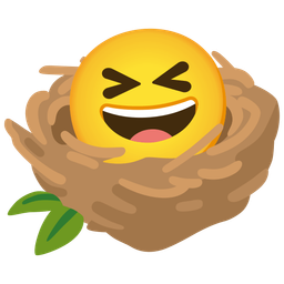 grinning squinting face and empty nest