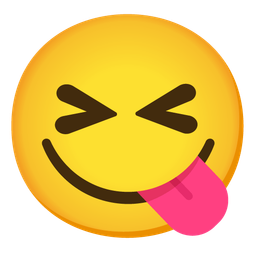 Grinning squinting face and Face savoring food